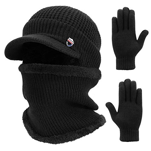 Gorro con orejeras y bufanda de tubo TAGVO para paseos por la montaña y ciclismo invernal