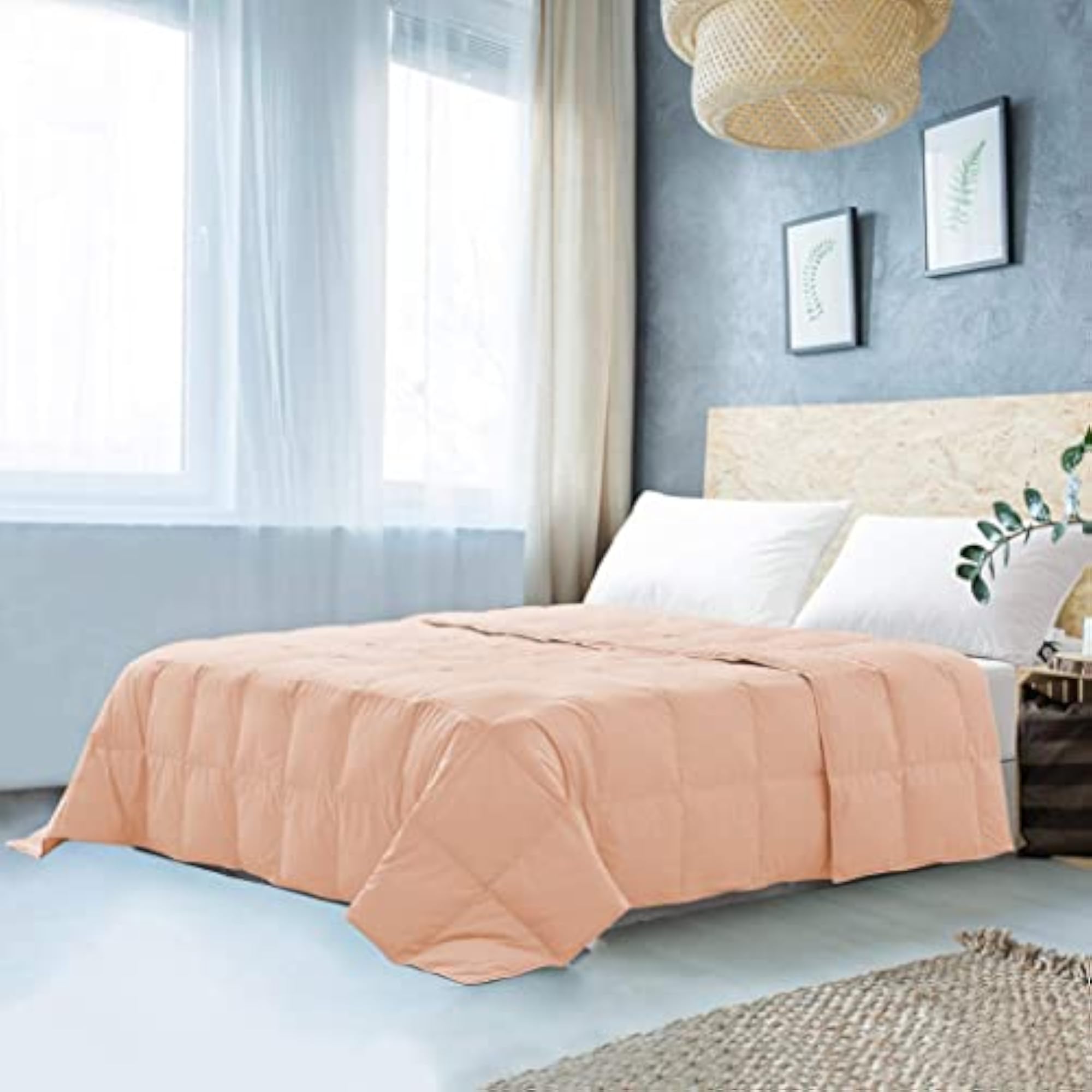 Microfiber 250 GSM All Season Comforter, Double Bed Peach
