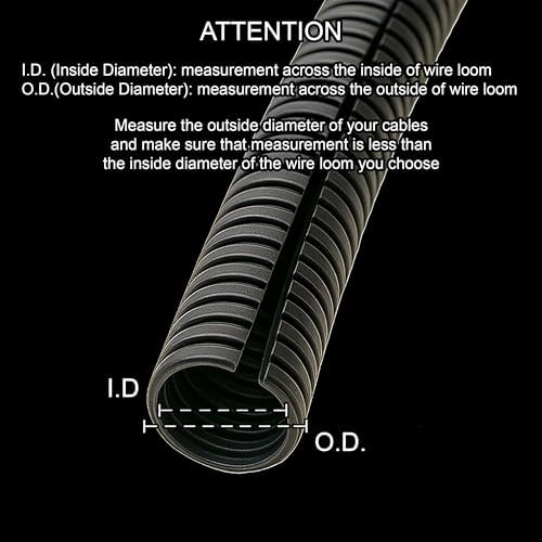 Electriduct Split Wire Loom Tubing Polyethylene Corrugated Flexible Conduit - 3/4" Nominal Size - 50 Feet - White - 2
