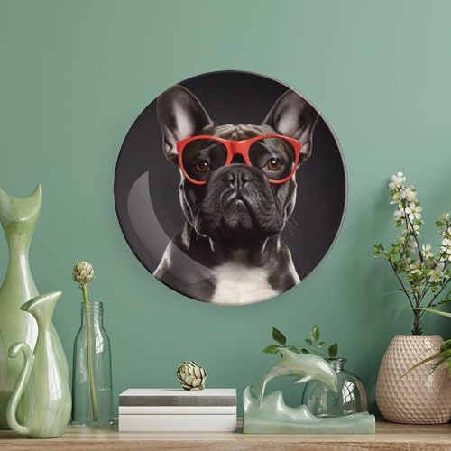 Plato decorativo de porcelana Bulldog Francés 6 pulgadas miniatura 5