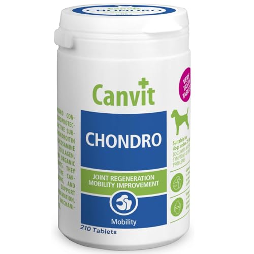 Canvit Joint Supplements For Dogs With Glucosamine And Chondroitin High Strength | Vitamin C & E, Joint Pain Relief | Hip & Joint Care For Small and Young Dogs | 230g 210 Tablets