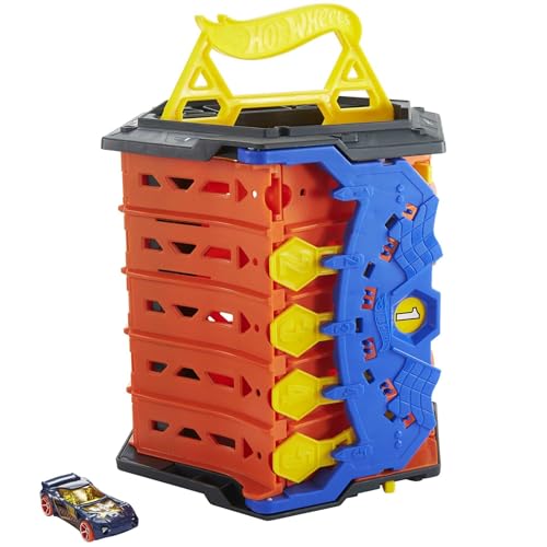Hot Wheels Action Pista para coches de juguete portátil, incluye 1 vehículo (Mattel HGK41)