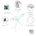Brabantia - Ironing Board B - With Steam Iron Rest - Adjustable in Height - Non-Slip Rubber Feet - Cotton Cover with Foam Layer - Foldable - Ice Water - 124x38 cm