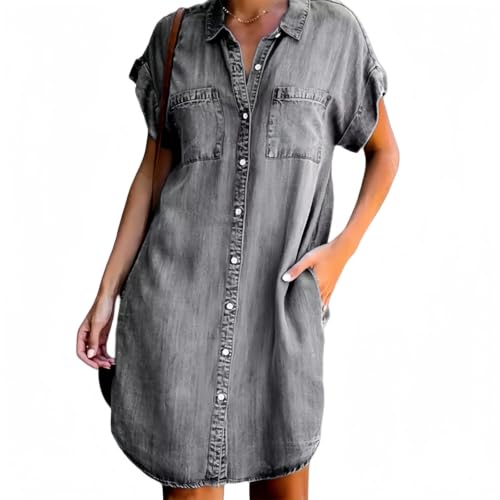 Robe chemise en jean midi pour vos sorties en ville et weekends