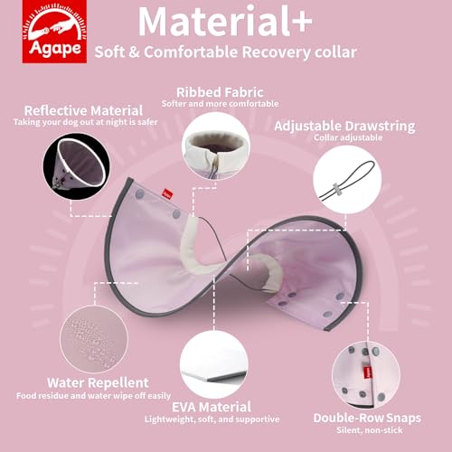 Image of Agape Soft Dog Cone for Small Dogs & Cats, Recovery Collar to Stop Licking | Comfy E-Collar Alternative for Puppies, Adjustable Cloth Cone After Surgery, Protective Neck Cone for Kittens, Washable