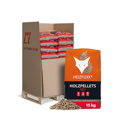 HEIZFUXX Holzpellets Red Palette 300 kg (20 x 15 kg) - 6mm Hartholz Pellets...