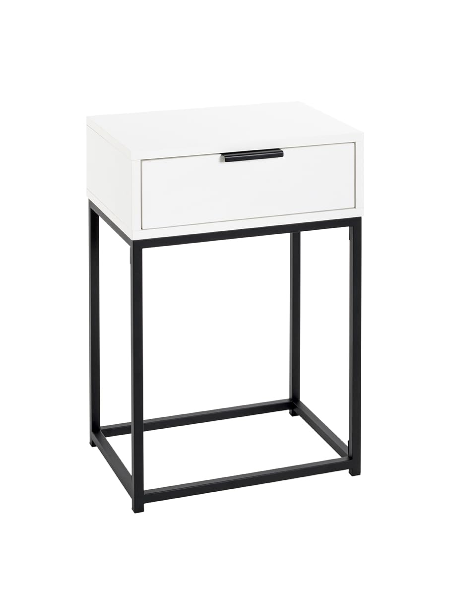 HAKU Consola para Muebles, Negra, Blanca, Metal, Madera aglomerada, Dimensiones 40 x 60 x 28 cm, Ancho x Alto x Profundidad, Estilo Moderno