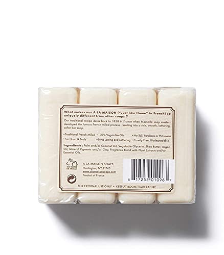 A La Maison Sweet Almond Bar Soap - Triple French Milled Natural Moisturizing Hand Soap Bar (4 Bars Of Soap, 3.5 Oz) #TOP2
