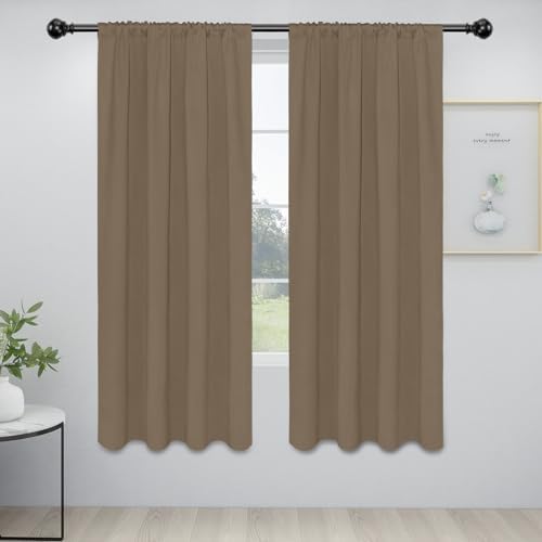 Easy-Going Rod Pocket Blackout Curtains for Bedroom, Room Darkening Window Curta