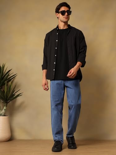 Image of KOTTY Mens Solid|Mid Rise| Coin Pocket|Button|Ankle Length|5 Pocket Jeans