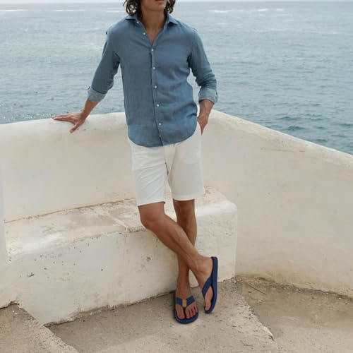 Image of KuaiLu Mens Flip Flops Arch Support Comfortable Summer Beach Thong Sandals Yoga Foam Cushion Slip on Slippers