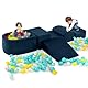 FANTASK 5 TLG. Großbausteine, Kletterblöcke Softbausteine mit Bällebad (Marineblau), Navy Blue