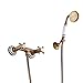 Produktbild Badewannenarmatur - Wannenbatterie, Wand-Duscharmatur Mit Handbrause, Zweigriff Bronze Retro Messing Wannenarmatur, Mit Keramikkartusche - Wandhalterung, Aufputz Wannenmischer - Dusche Set