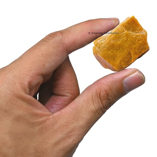 Image of Amazing Gemstone 2 Pieces Yellow Jasper Raw Crystals and Healing Stones, Natural Rocks for Tumbling and DIY Raw Stones and Crystals