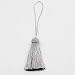 4 sztuk Tassel Fringe wisząca kula małe frędzle wisiorek DIY dekoracje do domu poduszka dekoracyjna stół flaga akcesoria do zasłon, srebrny, 26cm
