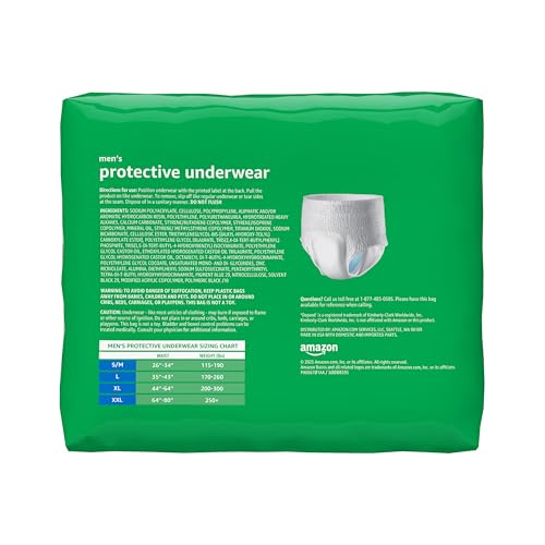 Image of Amazon Basics Incontinence Underwear for Men, Maximum Absorbency, Extra Large 45 pack