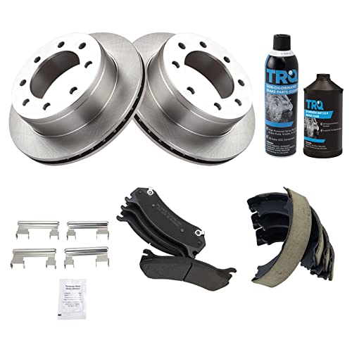 Image of TRQ Rear Brake Pad & Rotor Kit Semi-Metallic Compatible with 99-10 Chevrolet 99-09 GMC
