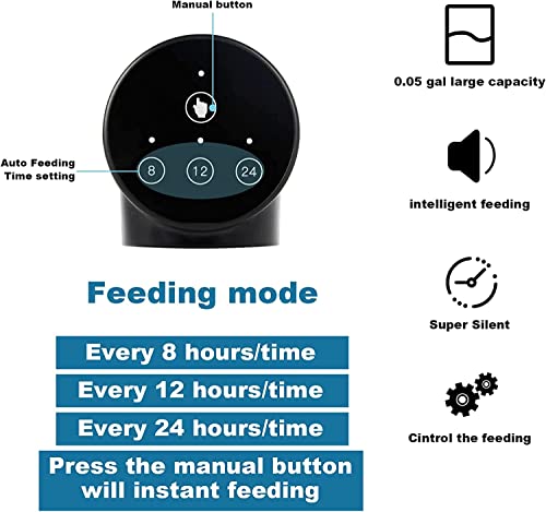 Image of Automatic Aquarium Fish Feeder: Hassle-Free Vacation Feeding with Manual /Auto Modes, Adjustable Portion Dispenser, Moisture-Proof Design, 2 Fixing Options - 0.05 Gal Capacity (Pack of 3)