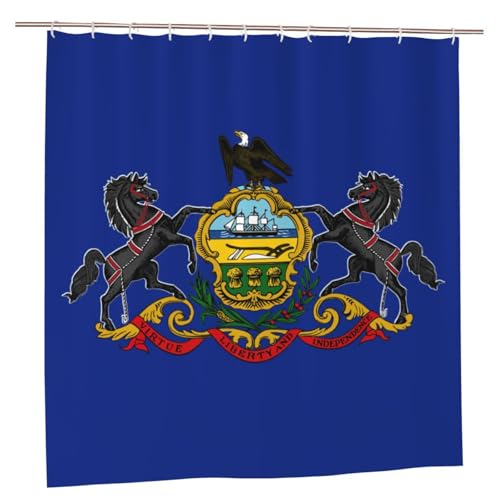 Rideau de douche imperméable Pennsylvanie et accessoires de bain 183cm - 2