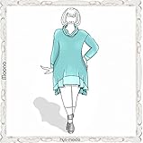 auf großformatiges weißes PAPIER gedrucktes Schnittmuster mit Schnitteschnecke