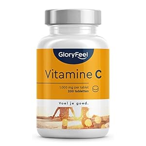 Vitamine C 1000mg – 200 Tabletten (7 maanden) – Ondersteunt het Huid, Zenuwstelsel en het Immuunsysteem – Laboratorium…
