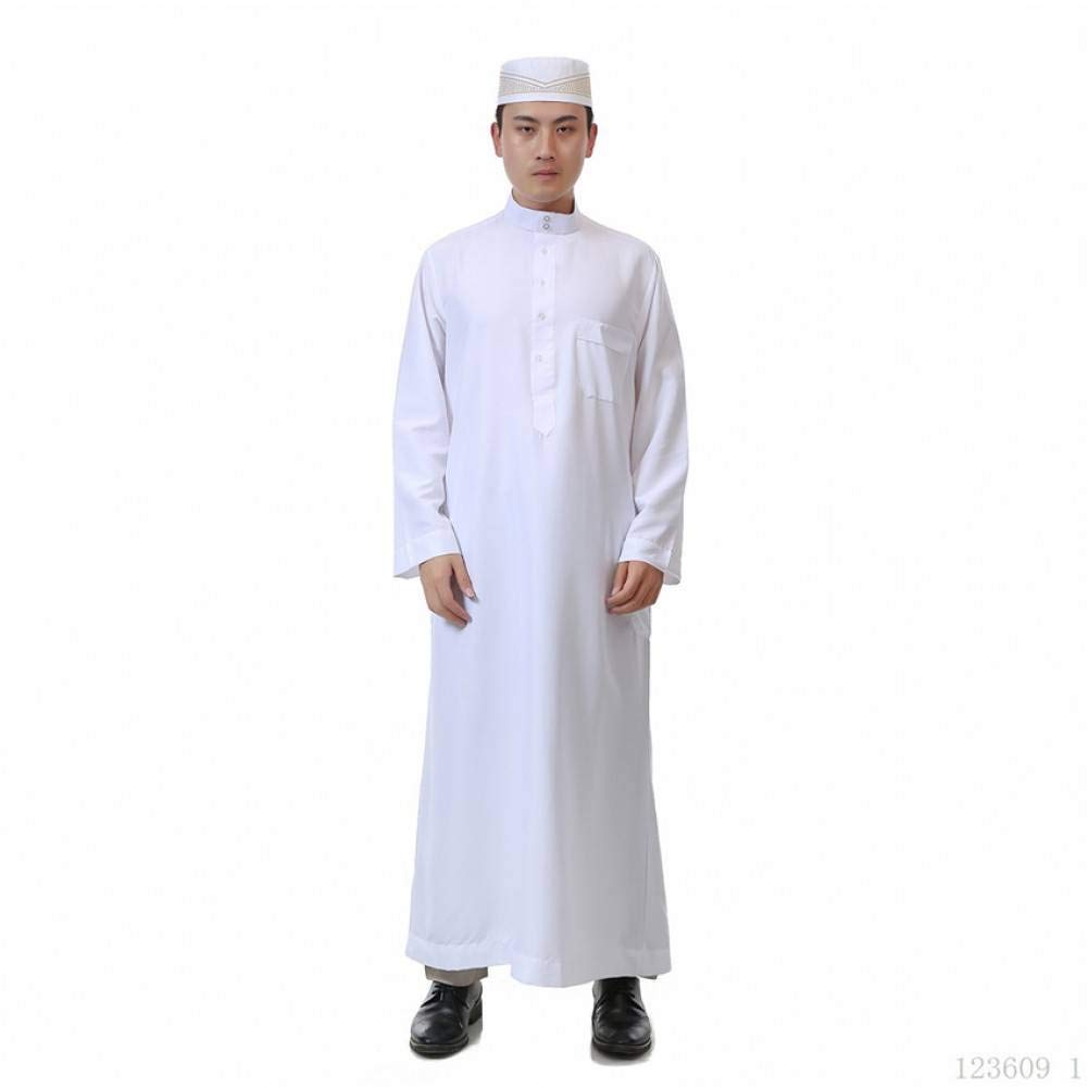 DAIDAICPMuslim Fashion For Men Islamic Clothing Saudi Arab Dubai Robes Kaftan Abaya Eid Al-Fitr Jubba Thobe Arabic Islam Long Robes