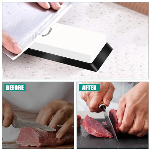 6 Stück Messer Schleifstein Set, Messerschärfer Mit Festem Winkel, Abziehstein Sharpening Stone, Professionelles Set Mit Sockel für Küche, Im Freien