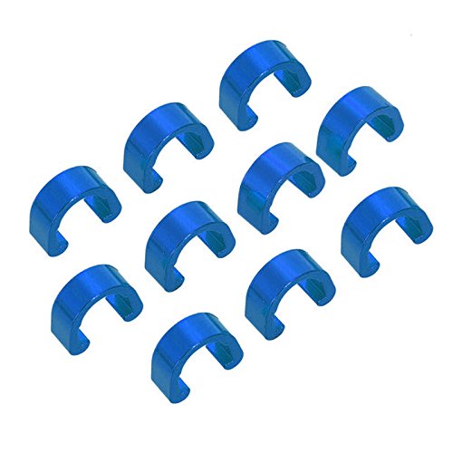 Ianify Bicycle Brake Cable Guide Aluminium C Buckle 10 Pieces Blue