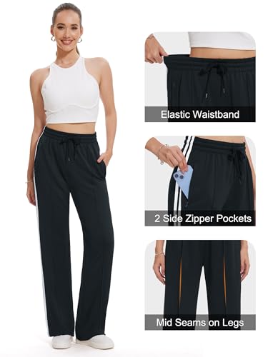 Tapata Women's 28/30/32/34 Inseam Track Pants Loose Straight Leg Jogging Sweatpants Warm-Up Sports Athletic Running3
