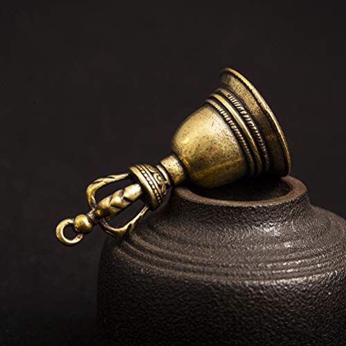 Vaguelly Vintage Decor House Gifts Metal Hand Bell Tibetan Buddhist Meditation Bell Brass Tibetan Hand Bell Dinner Copper Gold Bells Party Hand Bell Vintage Home Decor Car Decor #TOP7