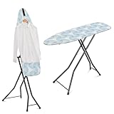APEXCHASER Ironing Board, Full Size Steam Iron Board,Large Heavy-Duty Sturdy Metal, Dual-use for Both Flat and Steam Iron Foldable Ironing Board with Heat Resistant Cover, 14x48, Blue
