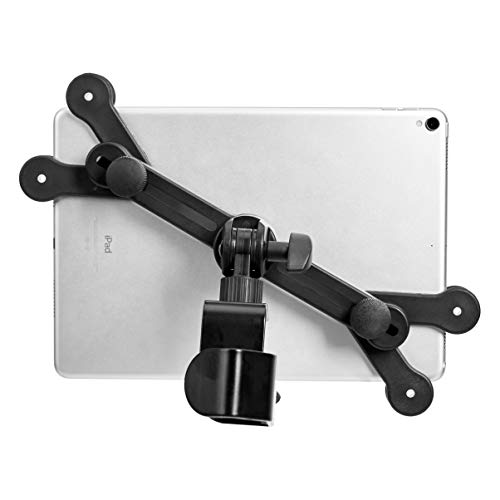 Amazon Basics Adjustable Tablet Holder for Music Stand, Secure Portable iPad Holder with 360 Degree Swivel, Fits 7-11" Screens, Black view 4