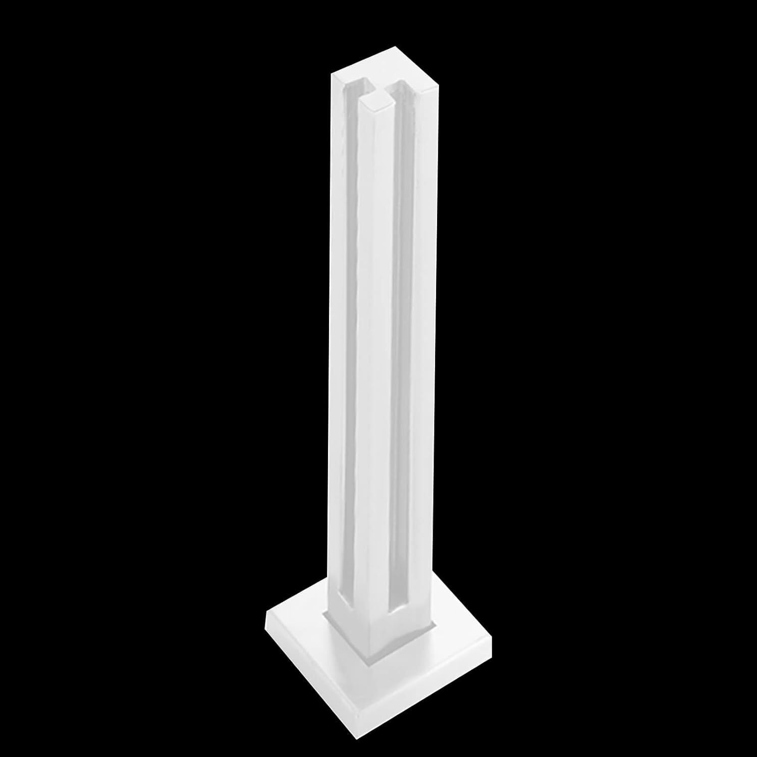 Poteau d'angle en verre blanc de 95 cm et connecteur acier inoxydable premium