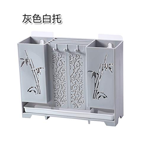 Preisvergleich Produktbild longchang Wand-Küchengeräte Aufbewahrungsbox Messerständer Küchenutensilien Aufbewahrungskäfig Küchenlöffel Küchengeräte Aufbewahrungsbox Haushalt Kunststoff Küchengeräte Aufbewahrungsrohr, grau