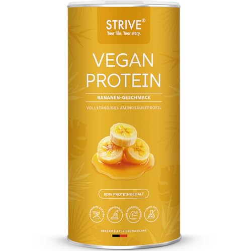 STRIVE Protéines végétaliennes | Banane | 24 g de protéines par portion, qualité testée en laboratoire, profil complet d'acides aminés provenant de cinq sources de protéines de qualité supérieure, 600