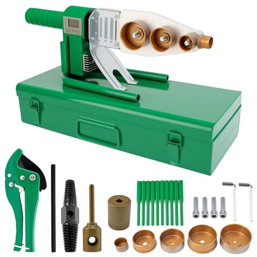Soldadora de manguitos de 2000 W, soldadora de tubos con pantalla digital, dispositivo de soldadura de plástico (20-25-32-40-50-63 mm), soldador para tubos PPR/PB/PE/PERT, 150 °C~340 ℃, para