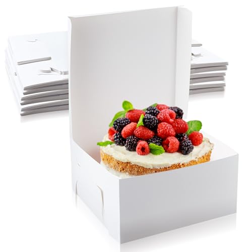 Ireer 20 Pack White Cake Box 12 x 12 x 6 Inch White Cardboard Bakery Box Disposable Pastry Containers for Pie Pastry Cookie Dessert by Ireer - Used condition - US$24.57