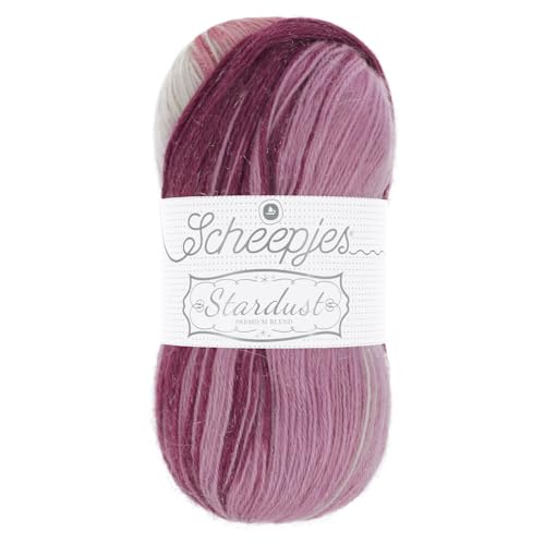 Hilo de tejer para chal rosa Scheepjes Stardust 664 Virgo ideal invierno 2