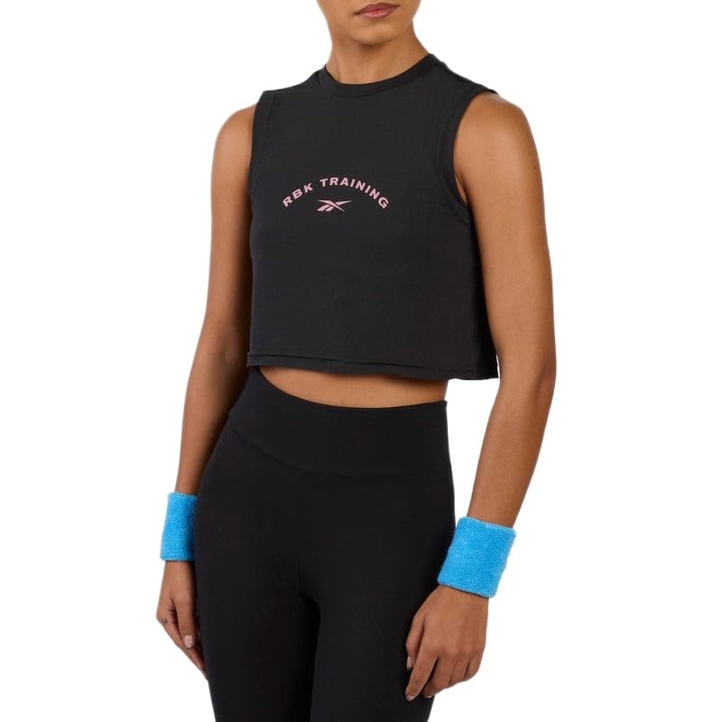 Reebok Lux Cropped Graphic Tank coupe ajustée et imprimé tendance