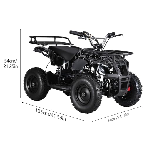 cdar Kids 4WD Ride On Car, Gas Powered Children Beach Vehicle 4 Wheeler ATV Quads Play Car Toddler Ride on Off-Road Car for Boys Girls Christmas Birthday Gift - 49CC & 2-Stroke B-Black