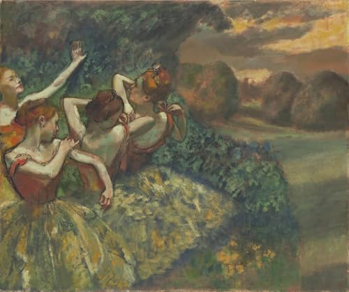 Cuadro pintura al óleo de Cuatro bailarines de Edgar Degas para decoración 60x90cm