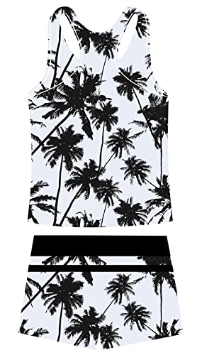 Unifaco Palm Tree Swimsuits For Teens Girls 2 Piece Bathing Suits Fashion Tankini Sets Hawaiian Style Swimwear Beachwear #TOP1