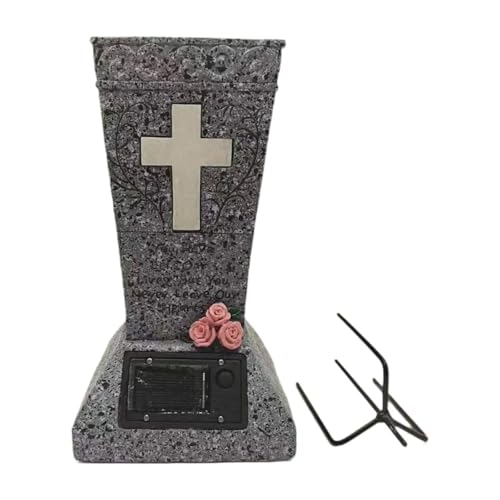 Jarrón Funerario Estatua funeraria Solar con púas for jardín, Soporte for Flores conmemorativo, 13 x 32 cm, decoración for Cementerio