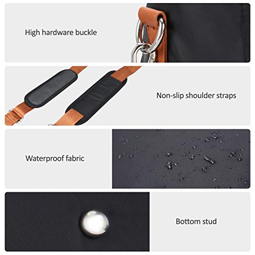 ECOSUSI Weekender Bag Travel Bag 25L Nylon Overnight Duffle Bag Carry On Bags for Airplanes with Trolley Sleeve, Shoe Bag, Wet Pocket Fits for 15.6 inch Laptop, Black