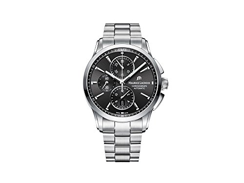 Maurice Lacroix Pontos Chronograph Automatic Watch, ML 112, Day, Black, Bracelet