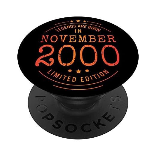 Cumpleaños Noviembre 2000 Edición Limitada Regalo Vintage PopSockets PopGrip Intercambiable
