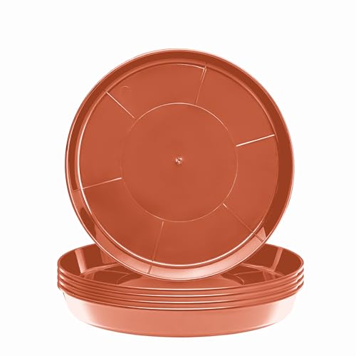 Garronda Blumentopf Untersetzer GD-0026 (5 Stück Terrakotta, ⌀ 40cm H 5,2cm)