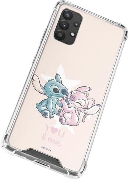 Skinit Clear Phone Case Compatible with Galaxy A32 5G - Officially Licensed Disney Lilo and Stitch Stitch and Angel Design