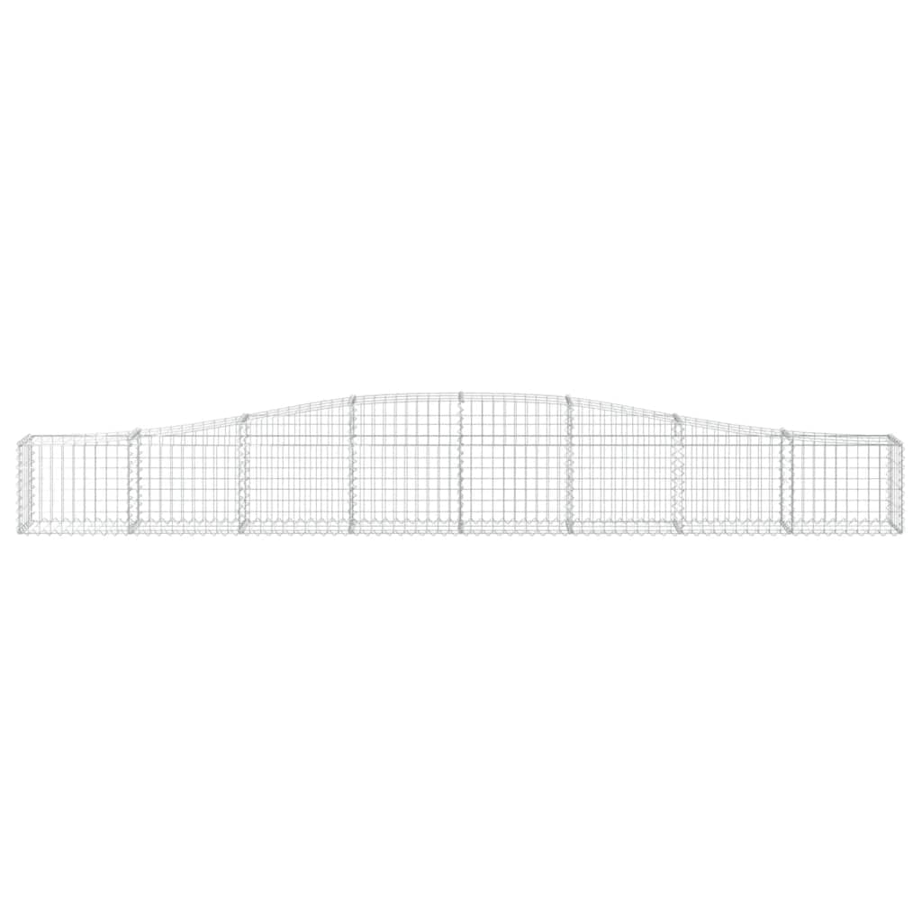 8er Set Gabionen mit Hochbogen 400x30x40/60 cm Verzinkter Draht | Formstabile Drahtkörbe für Terrasse und Gartenbau, ideal als dekorativer Sichtschutz und Begrenzung im Außenbereich.