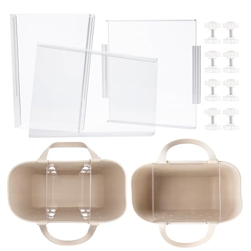 Viotiin 1 Pack On Top Acrylic Table Tray + 2 Pack Acrylic Divider Trays Fit For Extra Large Size Simple Modern Bag – Perfect Organization Solution for Easy Access and Stylish Storage!